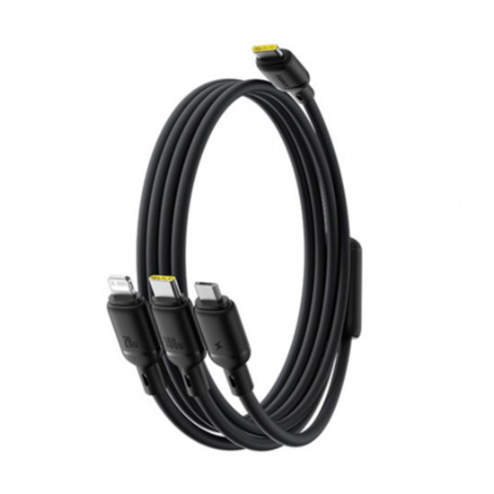 Baseus Data Cable (P10377705123 00) Fast Charge, USB to USB C, Lightning, Micro USB, 100W, 480Mbps, 1.5m Black