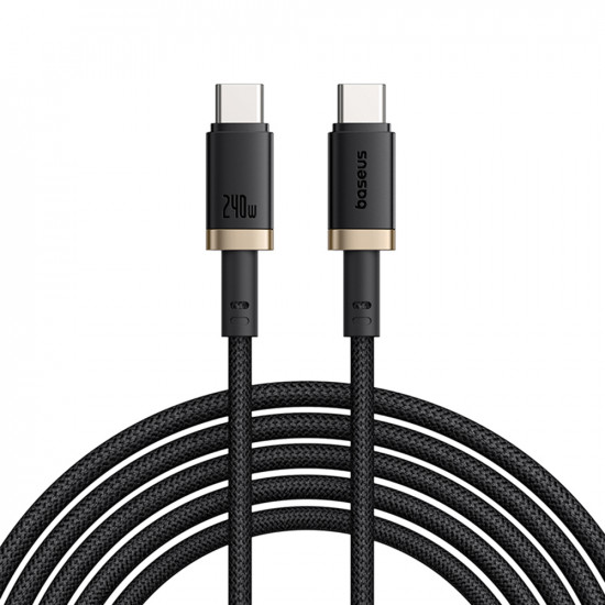 Baseus Data Cable Dura Series (P10377803U03 00) for MacBook, Fast Charging, Type C, PD 240W, 480Mbps, 1m Gold / Black
