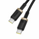Baseus Data Cable Dura Series (P10377803U03 00) for MacBook, Fast Charging, Type C, PD 240W, 480Mbps, 1m Gold / Black