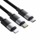 Baseus Data Cable (P10319900111 01) USB to Type C, Lightning, Micro USB, 100W, 1.5m Cluster Black