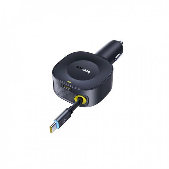 Baseus Car Charger PrimeTrip VR2 (C0206400) with Retractable Cable, 2 x Type C, 30W Black