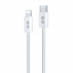 Blueo Data Cable Type C to Lightning, Fast Charging, Braided, 1.2m White