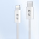Blueo Data Cable Type C to Lightning, Fast Charging, Braided, 1.2m White