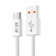 Blueo Data Cable USB A to Type C, Braided, Fast Charging, 6A White