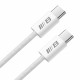 Blueo Data Cable Type C to Type C, Fast Charging, Braided, 1.2m White