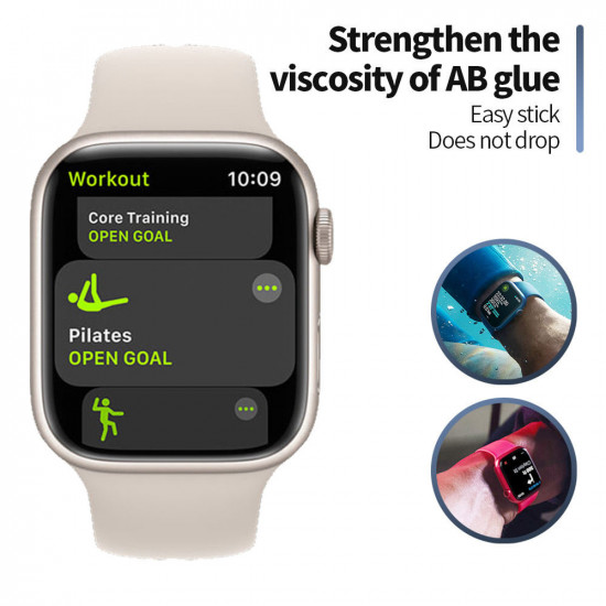 Blueo High Molecule Screen Protector with Dust Removal Locator Apple Watch 7 / 8 (41mm) Black