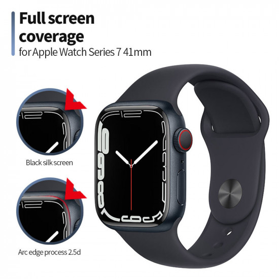 Blueo High Molecule Screen Protector with Dust Removal Locator Apple Watch 7 / 8 (41mm) Black