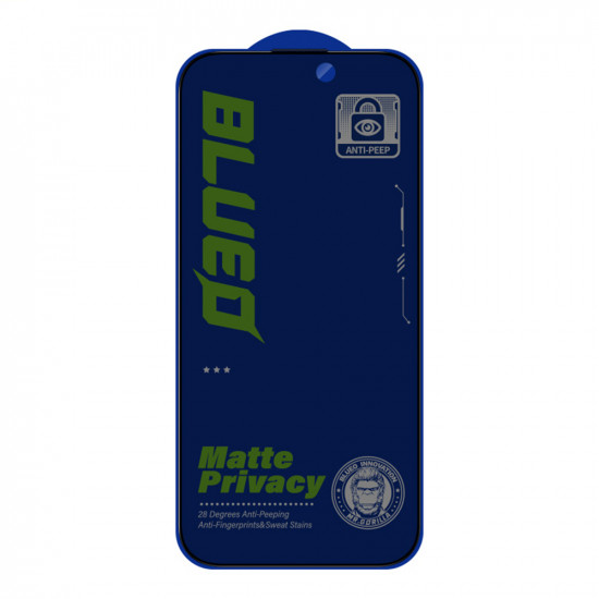 Blueo Anti Peep Privacy Glass iPhone 15 Pro Matte Black Blueo Anti Peep Privacy Glass iPhone 15 Pro Matte Black