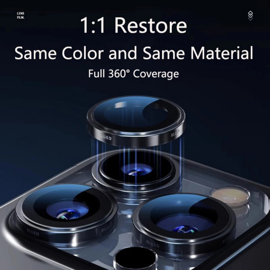 Blueo 99 Anti Reflective Lens Glass iPhone 15 Pro /iPhone 15 Pro Max /iPhone 16 Pro /iPhone 16 Pro Max Black Titanium