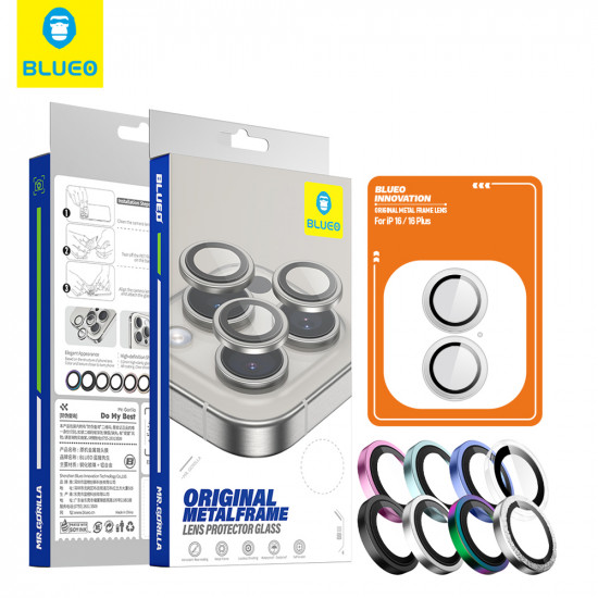 Blueo Original Metal Frame Lens Protector iPhone 15 Pro Max Blue