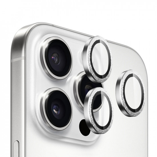 Blueo Diamond Lens Glass iPhone 16 Pro / iPhone 16 Pro Max Silver Diamond
