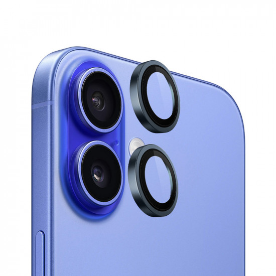 Blueo Original Metal Frame Lens Protector iPhone 16 / iPhone 16 Plus Blue