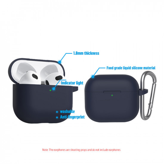 Blueo Liquid Silicone Protect Case for AirPods 3 Black