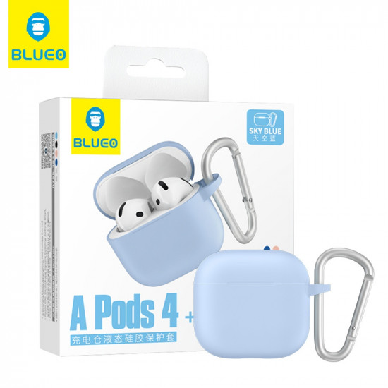 Blueo Liquid Silicone Protect Case for AirPods 4 Sky Blue