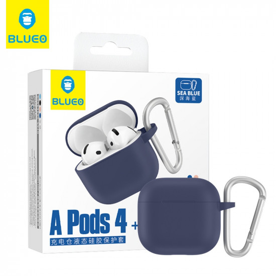 Blueo Liquid Silicone Protect Case for AirPods 4 Navy Blue