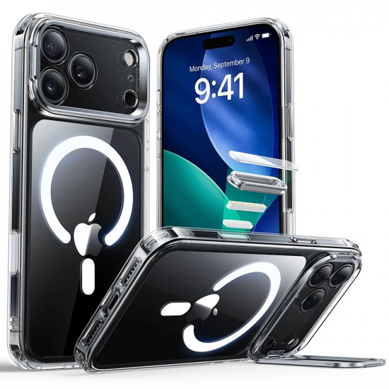 ESR Classic Hybrid HaloLock Kickstand iPhone 17 Pro Max Clear