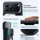 ESR Classic Hybrid HaloLock Kickstand iPhone 17 Pro Clear Black