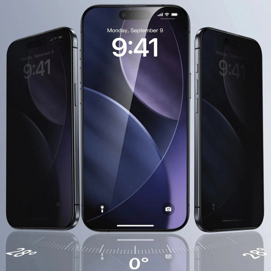 ESR Privacy Tempered Glass UltraFit (3 pack) iPhone 17 / iPhone 16 Pro Black