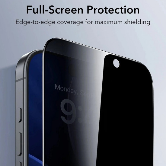 ESR Privacy Tempered Glass UltraFit (3 pack) iPhone 17 / iPhone 16 Pro Black