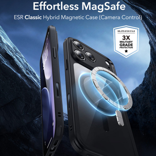 ESR Classic Hybrid HaloLock iPhone 17 Pro Max Clear Black