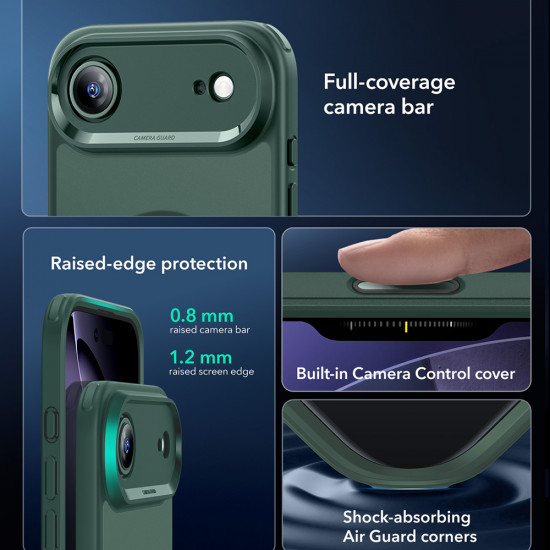 ESR Classic Hybrid HaloLock iPhone 17 Air Frosted Green