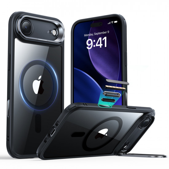 ESR Classic Hybrid HaloLock Kickstand iPhone 17 Air Clear Black ESR Classic Hybrid HaloLock Kickstand iPhone 17 Air Clear Black