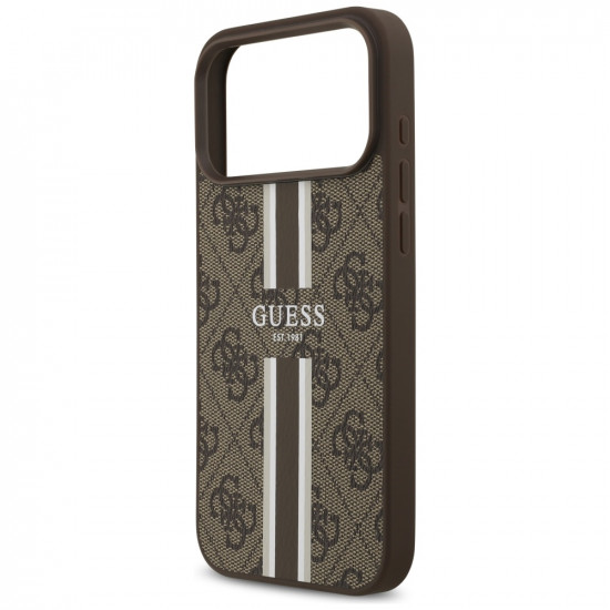 Guess Hardcase 4G Printed Stripes MagSafe (GUHMP17XP4RPSW) iPhone 17 Pro Max Brown