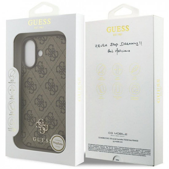 Guess 4G Small and Classic Logo MagSafe (GUHMP17SP4SM4MW) iPhone 17 Brown