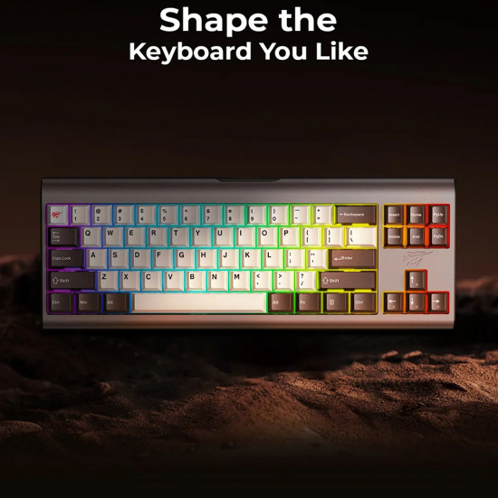 Havit Gaming Keyboard (KB896L) USB C, with RGB Lights, 71 Keys, 1.2m, 350mA, 5V Pink Havit Gaming Keyboard (KB896L) USB C, with RGB Lights, 71 Keys, 1.2m, 350mA, 5V Pink