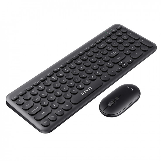 Havit Wireless Keyboard and Mouse Set (KB254GCM) 2.4GHz, ABS, 800/1200/1600 DPI Black