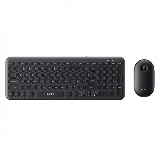 Havit Wireless Keyboard and Mouse Set (KB254GCM) 2.4GHz, ABS, 800/1200/1600 DPI Black