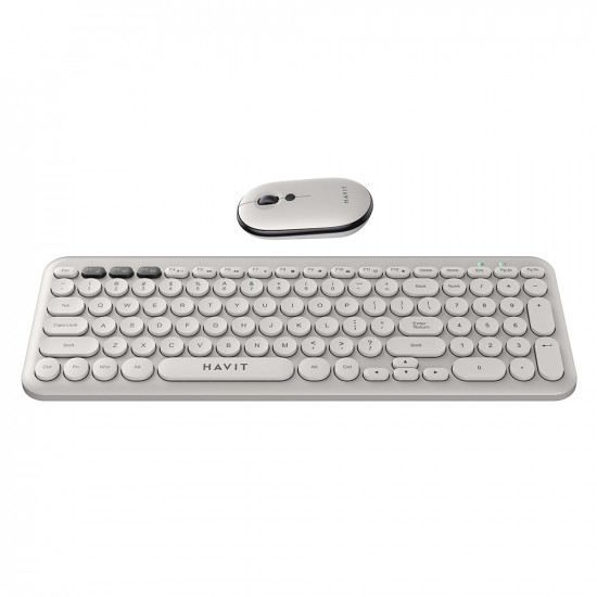 Havit Wireless Keyboard and Mouse Set (KB254GCM) 2.4GHz, ABS, 800/1200/1600 DPI Light Gray