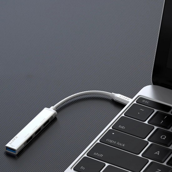 Havit Docking Station (HB41) USB 3.0, 3x USB 2.0, 11.8cm Cable Length, Aluminium Alloy Silver