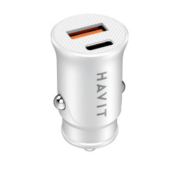 Havit Car charger (CC2022) USB, Type C, PD20W, 3A, PC White