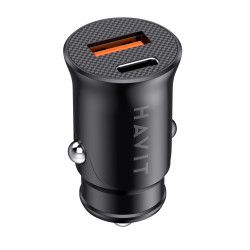 Havit Car charger (CC2022) USB, Type C, PD20W, 3A, PC Black
