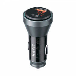 Havit Car Charger (CC2017) Type C, USB, 45W, 3A, Visible Internal Structural Design Black / Blue