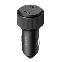 Havit Car charger (CC2014) 2x Type C, PD30W, 3A, PC, Aluminum Alloy Black