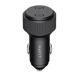 Havit Car charger (CC2014) 2x Type C, PD30W, 3A, PC, Aluminum Alloy Black