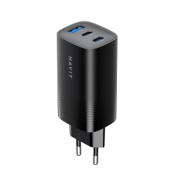 Havit Wall Charger (UC20 EU) 2x Type C, USB, GaN, 65W, Fast Charging Black
