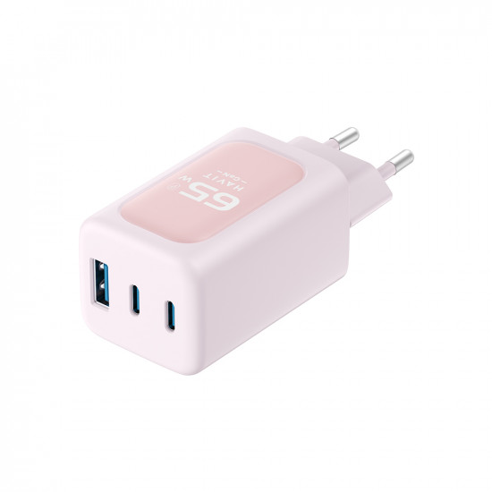 Havit Wall Charger (UC260 EU) 2x USB C, USB, 65W Pink