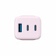 Havit Wall Charger (UC260 EU) 2x USB C, USB, 65W Pink