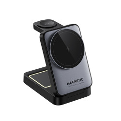 Havit 3in1 Wireless Charger Station (W3103) for Phone/Earbuds/Watch, 15W Black / Gray Havit 3in1 Wireless Charger Station (W3103) for Phone/Earbuds/Watch, 15W Black / Gray