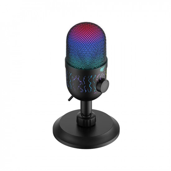 Havit Gaming Microphone (GK52) for PC, Laptop, Phone, RGB Lights, 100 18000 Hz, Cardioid, with Cable USB, 1.8m Black Havit Gaming Microphone (GK52) for PC, Laptop, Phone, RGB Lights, 100 18000 Hz, Cardioid, with Cable USB, 1.8m Black