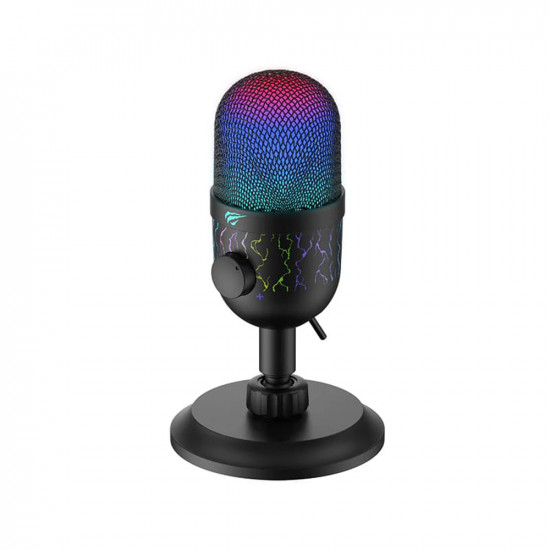 Havit Gaming Microphone (GK52) for PC, Laptop, Phone, RGB Lights, 100 18000 Hz, Cardioid, with Cable USB, 1.8m Black Havit Gaming Microphone (GK52) for PC, Laptop, Phone, RGB Lights, 100 18000 Hz, Cardioid, with Cable USB, 1.8m Black