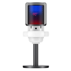 Havit Desk Microphone (GK50) for PC, Laptop, Phone, RGB Light, NR, 30 20000 Hz, Cardioid, with Cable USB C, 1.8m Black Havit Desk Microphone (GK50) for PC, Laptop, Phone, RGB Light, NR, 30 20000 Hz, Cardioid, with Cable USB C, 1.8m Black