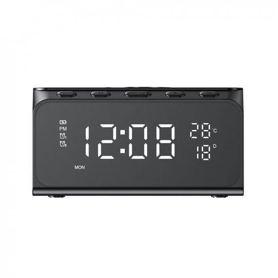 Havit 6in1 Wireless Charger (W3041) with Clock/Alarm/Calendar/Bluetooth Speaker/Temperature Functions Black