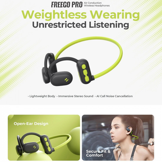 Havit Bluetooth Earphones (E553BT) Open ear (Air Conduction), Bluetooth 5.3, Noise Cancellation, Type C, 110mAh Green