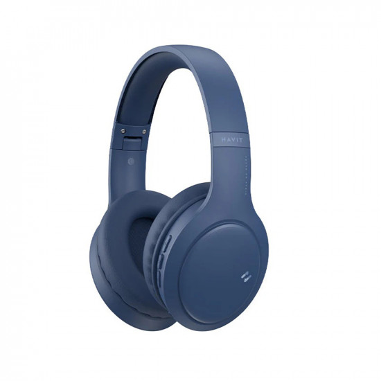 Havit Wireless Headphones (H633BT) with Microphone, Bluetooth 5.1, Foldable, Button Control, AUX, USB C, 350mAh Blue Havit Wireless Headphones (H633BT) with Microphone, Bluetooth 5.1, Foldable, Button Control, AUX, USB C, 350mAh Blue