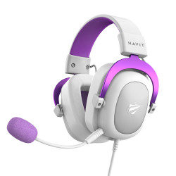 Havit Gaming Headphones (H2002d) Detachable Microphone, 53mm Speaker, Compatible with PS4/XBOX, Jack 3.5mm, 2m Purple
