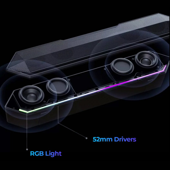 Havit Wireless Speaker (SK772BT) for Gaming, USB C, Bluetooth 5.3, TWS, LED Lights, AUX, TF, USB, 10W, 1200mAh Black